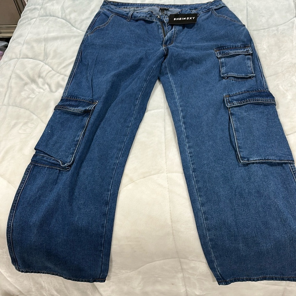 Shein sexy cargo Jeans